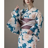 K：青海の白芙蓉 | asaka アサカ 綿仕立て上がり浴衣＋半幅帯 | Fashion Letter