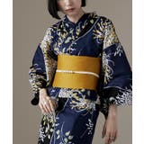 O：よろけ縞に菊 | asaka アサカ 綿仕立て上がり浴衣＋半幅帯 | Fashion Letter