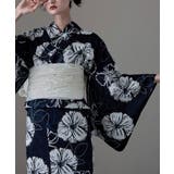 A:ハイビスカス 濃藍 | asaka アサカ 大人浴衣ブランドasaka | Fashion Letter