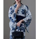 L:睡蓮 紺瑠璃 | asaka アサカ 大人浴衣ブランドasaka | Fashion Letter