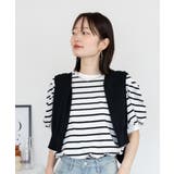aity アイティ ボーダーパフスリーブトップス | Fashion Letter | 詳細画像12 