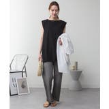 ブラック | aity アイティ 肩タックノースリーブボートネックTシャツ | Fashion Letter