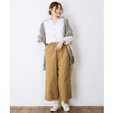 ベージュ | aity アイティ ツイルウエストゴムワイドパンツ | Fashion Letter