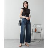 aity アイティ サスペンダー付きデニムハイウェストワイドパンツ | Fashion Letter | 詳細画像11 