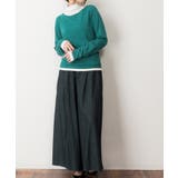 ブルーグリーン×ホワイト | aity アイティ レイヤード風くしゅくしゅ袖カットソー | Fashion Letter