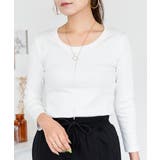 ホワイト | aity アイティ Uネック8分袖スリーブ | Fashion Letter