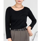 ブラック | aity アイティ Uネック8分袖スリーブ | Fashion Letter