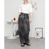 オフホワイト | aity アイティ Vネック5分袖コットンリブT | Fashion Letter