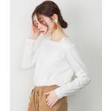 オフホワイト | aity アイティ コットンスクエアネック無地カットソー | Fashion Letter