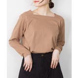 モカ | aity アイティ コットンスクエアネック無地カットソー | Fashion Letter