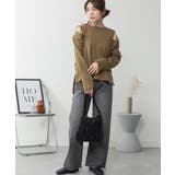 カーキ | aity アイティ オープンショルダーコットンカットソー | Fashion Letter