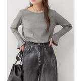 杢グレー | aity アイティ フレアスリーブコットンカットソー | Fashion Letter