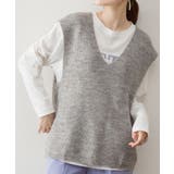 ライトグレー | aity アイティ 深Vネックニットベスト | Fashion Letter
