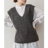 チャコールグレー | aity アイティ 深Vネックニットベスト | Fashion Letter