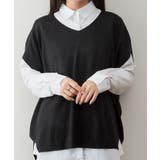 ブラック | aity アイティ バルーンVネックベスト | Fashion Letter