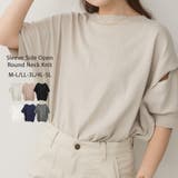 aity アイティ カットアウトラウンドネック5分袖 | Fashion Letter | 詳細画像1 