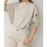 ライトグレー | aity アイティ カットアウトラウンドネック5分袖 | Fashion Letter