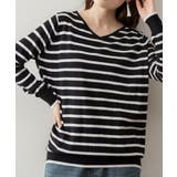 ブラック | aity アイティ Vネックボーダーニット | Fashion Letter