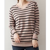 グレーベージュ | aity アイティ Vネックボーダーニット | Fashion Letter