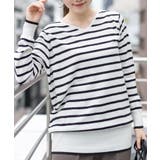 オフホワイト | aity アイティ Vネックボーダーニット | Fashion Letter