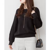 ブラック | aity アイティ ボートネック畔編みセーター | Fashion Letter