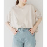 ライトグレー | aity アイティ 袖脇オープンVネック5分袖ニット | Fashion Letter