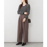 aity アイティ ボーダーVネックリブニット | Fashion Letter | 詳細画像7 