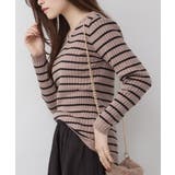 aity アイティ ボーダーVネックリブニット | Fashion Letter | 詳細画像10 