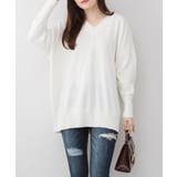 オフホワイト | aity アイティ Vネックリブドルマンセーター | Fashion Letter