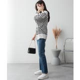 aity アイティ ボーダーキーネックドルマンカーディガン | Fashion Letter | 詳細画像6 