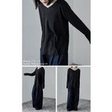 etoll エトル VネックコットンロングスリーブリブT | Fashion Letter | 詳細画像4 