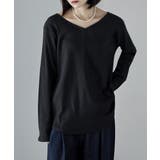 etoll エトル VネックコットンロングスリーブリブT | Fashion Letter | 詳細画像5 