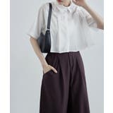 ホワイト | etoll エトル タックプリーツクロップドシャツ | Fashion Letter