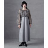 グレー | aity アイティ チュールバルーン袖ブラウス×キャミワンピ | Fashion Letter