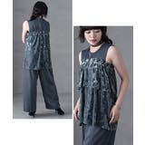 aity アイティ 花柄シアーフロッキーベアペプラム×ツイルオールインワン | Fashion Letter | 詳細画像9 