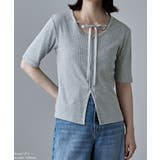 etoll エトル リボンオーバルネックリブトップス | Fashion Letter | 詳細画像2 