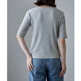 etoll エトル リボンオーバルネックリブトップス | Fashion Letter | 詳細画像3 