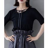 etoll エトル リボンオーバルネックリブトップス | Fashion Letter | 詳細画像9 