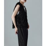 etoll エトル フェザーフリンジVネックベスト | Fashion Letter | 詳細画像10 