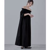 ブラック | etoll エトル タフタボリュームオフショルワンピース | Fashion Letter