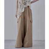 ベージュ | etoll エトル ワイドシルエットツイルカーゴパンツ | Fashion Letter