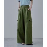 カーキ | etoll エトル ワイドシルエットツイルカーゴパンツ | Fashion Letter