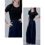 etoll エトル ストレッチレースハーフスリーブトップス | Fashion Letter | 詳細画像4