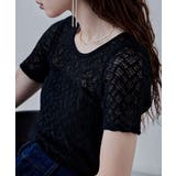 etoll エトル ストレッチレースハーフスリーブトップス | Fashion Letter | 詳細画像6