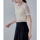 etoll エトル ストレッチレースハーフスリーブトップス | Fashion Letter | 詳細画像14