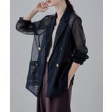 ネイビー | etoll エトル メッシュシアーテーラードジャケット | Fashion Letter