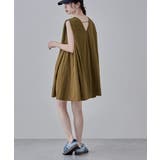 オリーブ | etoll エトル バックオープンスリーブレスフレアチュニック | Fashion Letter