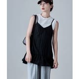 ブラック | etoll エトル アイレットレースキャミソールチュニックトップス | Fashion Letter