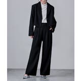 ブラック | etoll エトル セットアップパンツスーツ | Fashion Letter