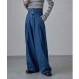 ブルー | etoll エトル 2wayウエストワイドストレートデニム | Fashion Letter